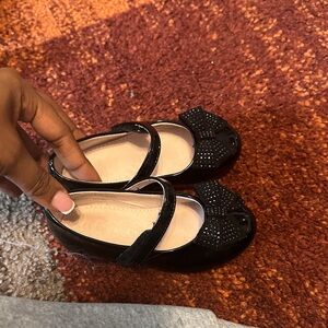 Cat & Jack Black Dress Shoes with Bow